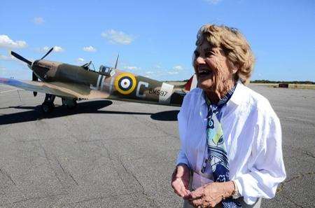 One of The Few Joy Lofthouse flies Spitfire again