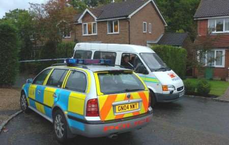 Police in Port Close, Weavering, at the time of the killing. Picture: MATT WALKER