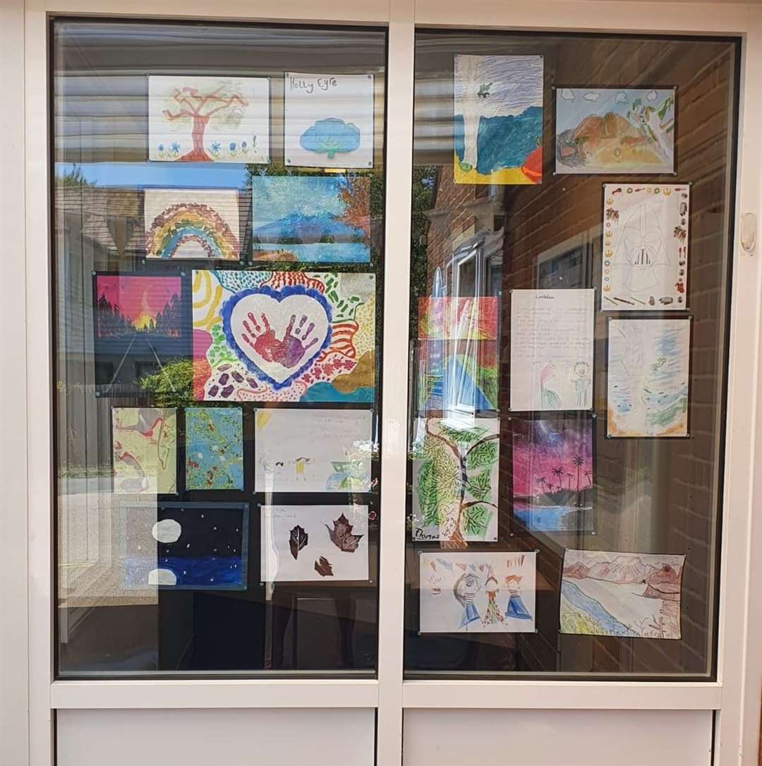The colourful work is proudly on display at Brenchley and Matfield Primary School