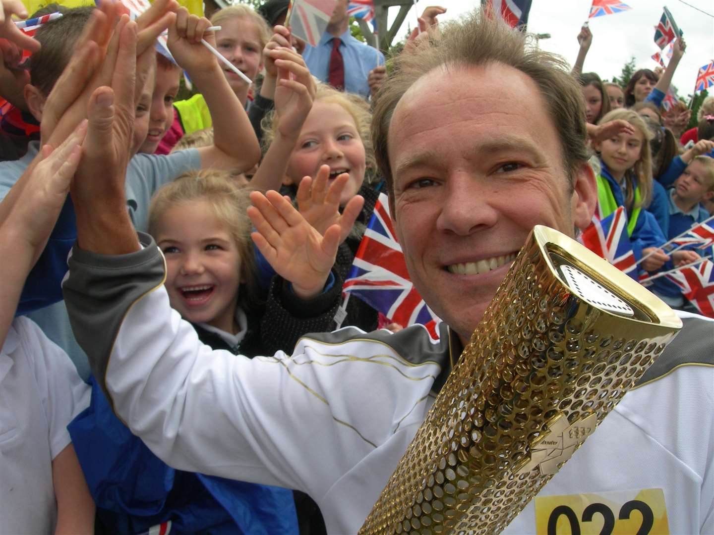 Ben Afforselles who carried the Olympic torch in his home village of Hamstreet