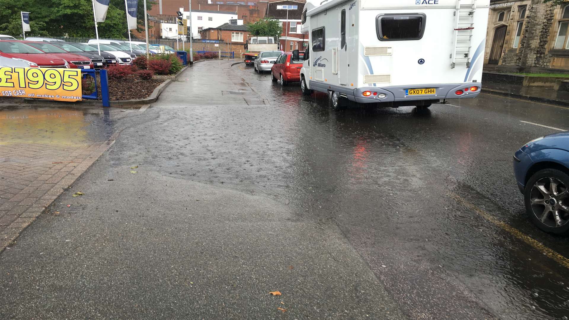 Palace Avenue in Maidstone has seen some surface flooding