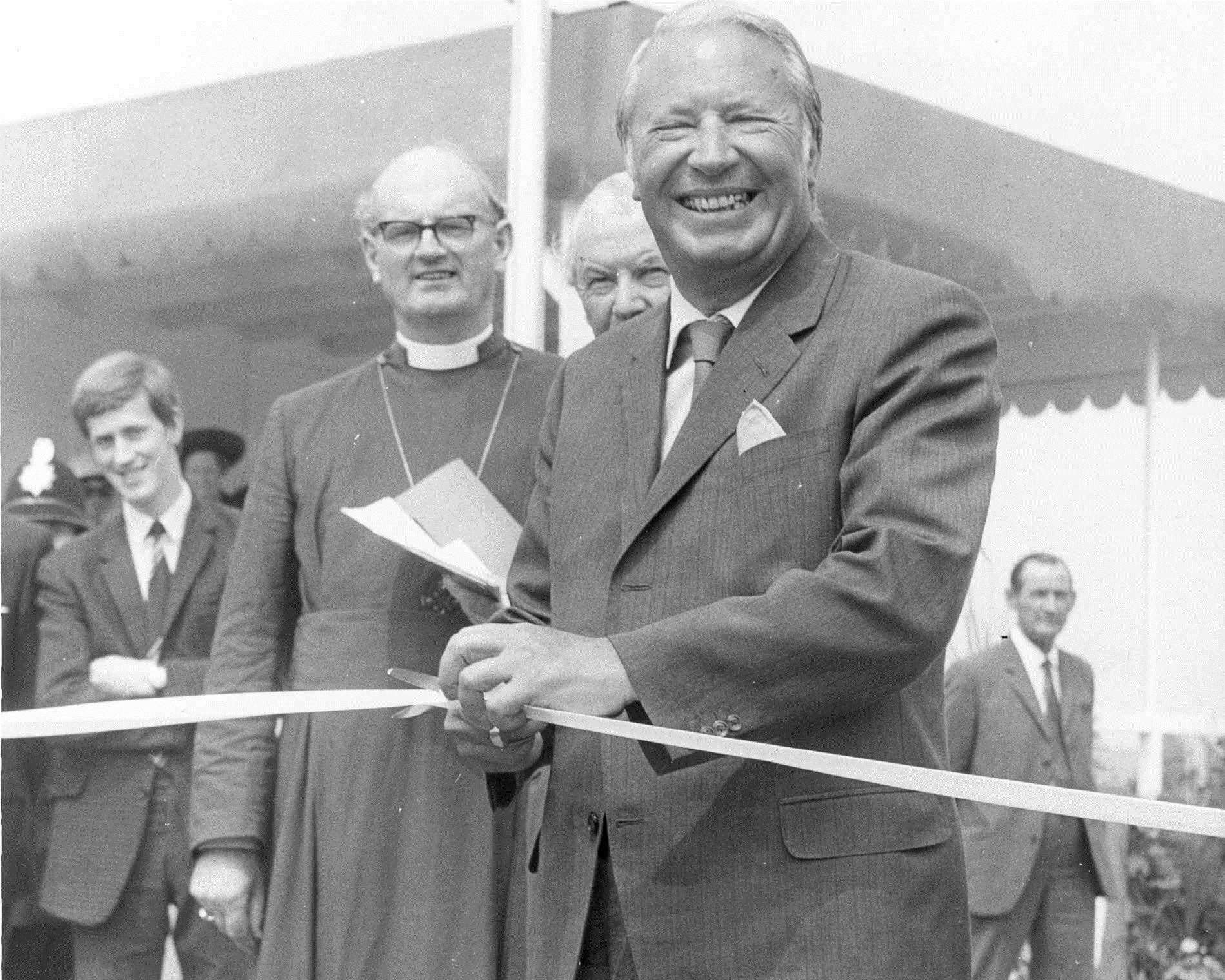Prime Minister Ted Heath opening the Tonbridge bypass in July 1971, finally easing traffic congestion in the town