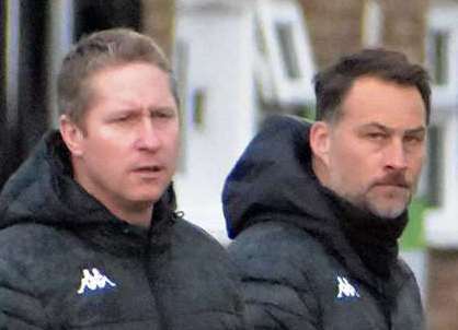 Folkestone joint-head coaches Roland Edge, left, and Micheal Everitt. Picture: Randolph File