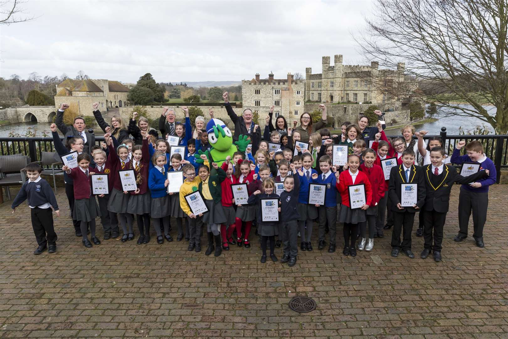 Schools top for green travel or reading descend on Leeds Castle for their prizes.