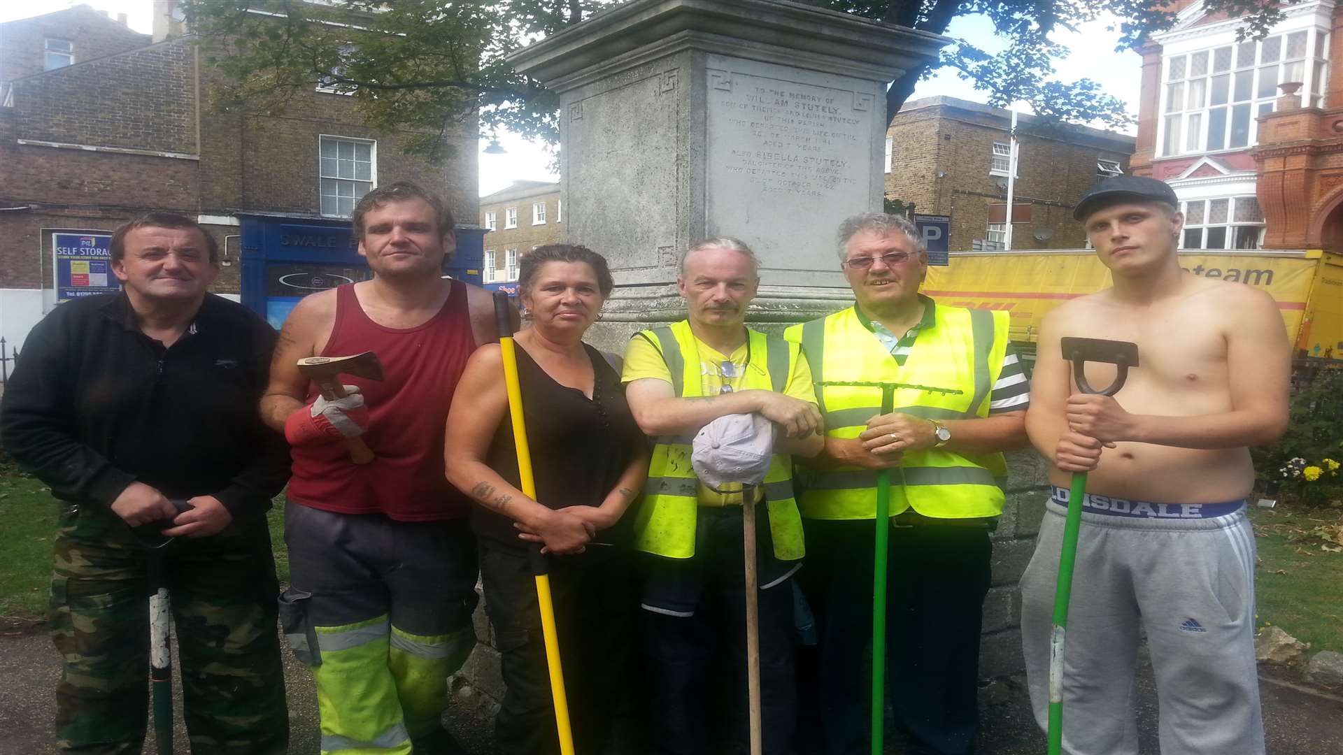 Brian Spoor (second right) with people involved in a gardening scheme at Holy Trinity Church, Sheerness.
