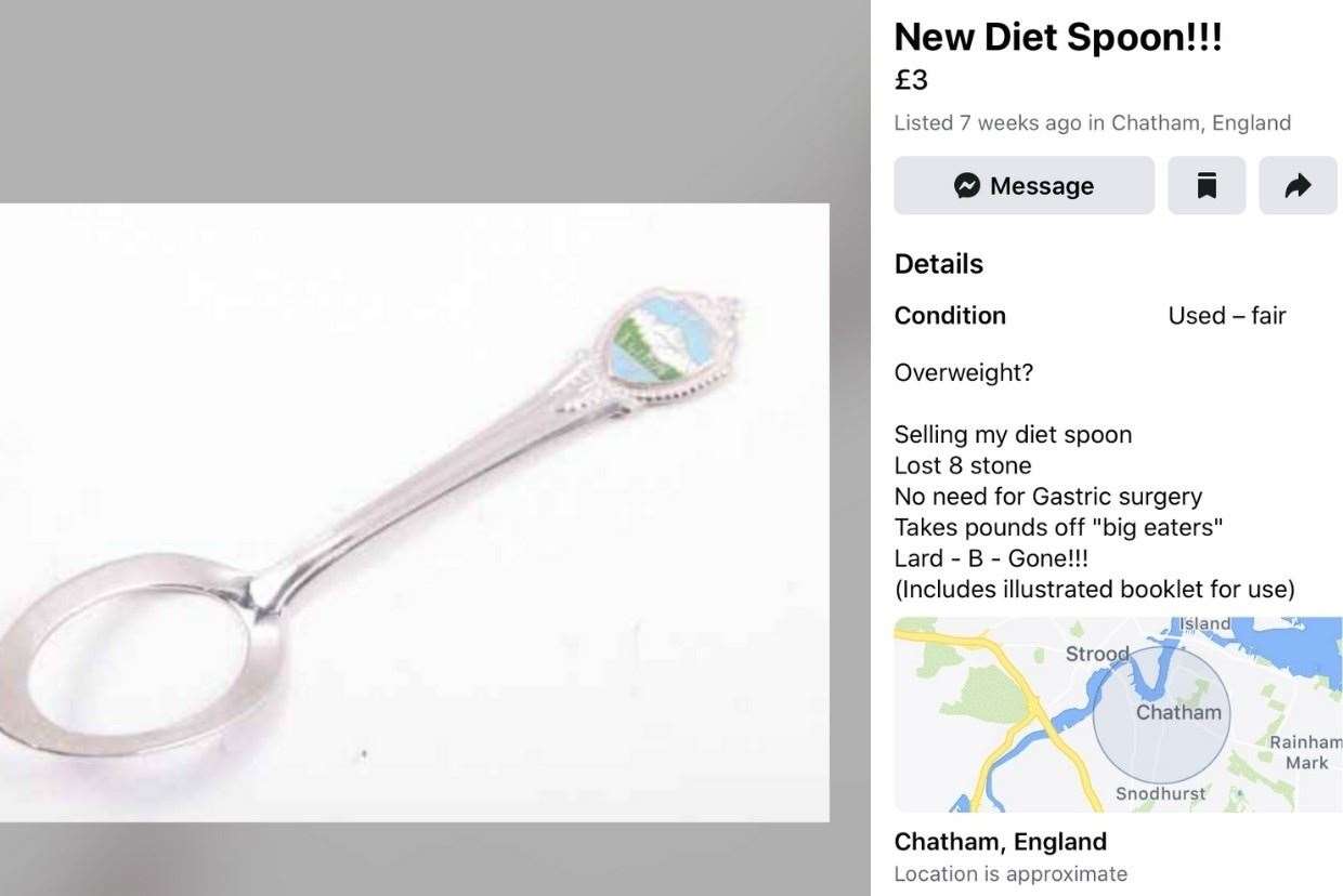 A diet spoon is also being 'sold' by Simon