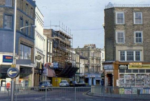 Bench Street, viewed from Townwall Street, in 1979. Picture: Paul Wells, Dover (Kent) History Pages