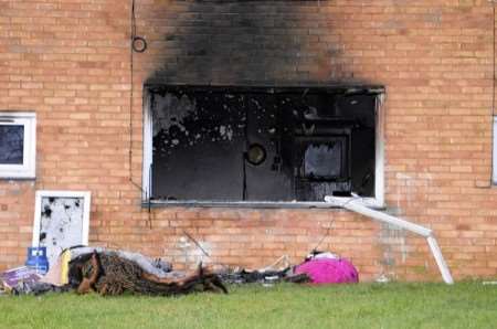 The ground-floor flat at Hertford Court which was destroyed by fire