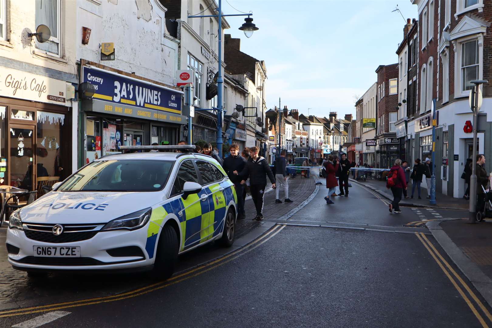 Police closed off Sheerness High Street after the teenager was attacked