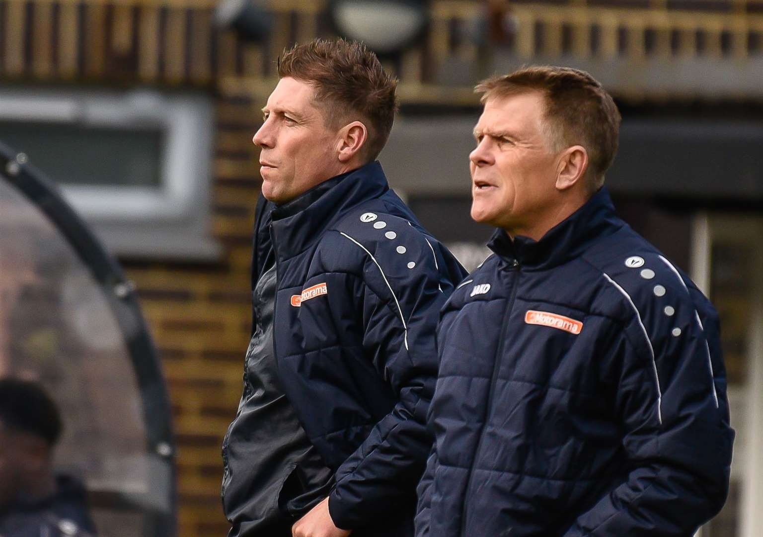Dover manager Andy Hessenthaler, right, alongside recently-departed Nicky Southall. Picture: Alan Langley