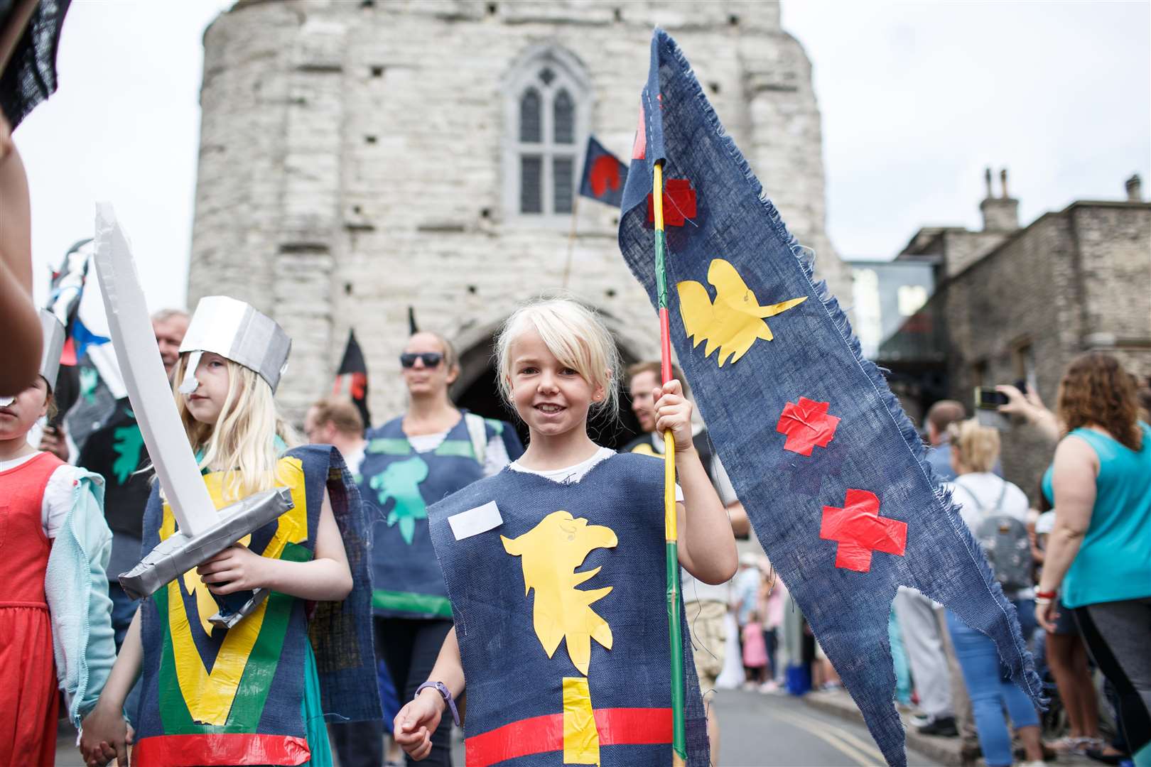 Young Knights at the Medieval Parade in Canterbury. Picture: Matt Wilson