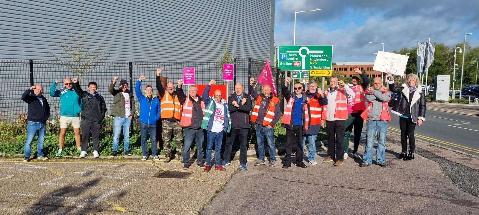 The picket line in Tonbridge as 50,000 workers join strike across the country. Images: Julian Wilson