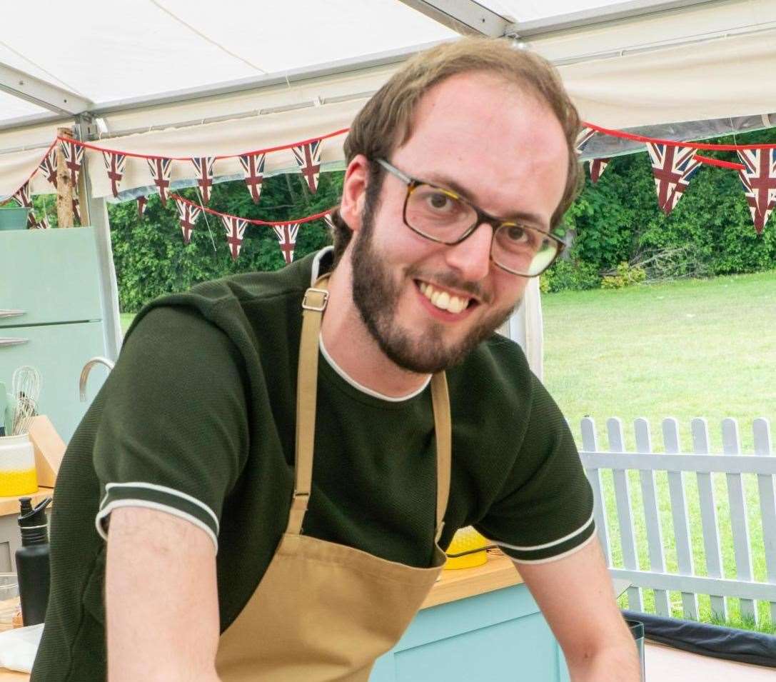 Tom, 28, was first to leave the new series of The Great British Bake Off. Picture: Channel 4