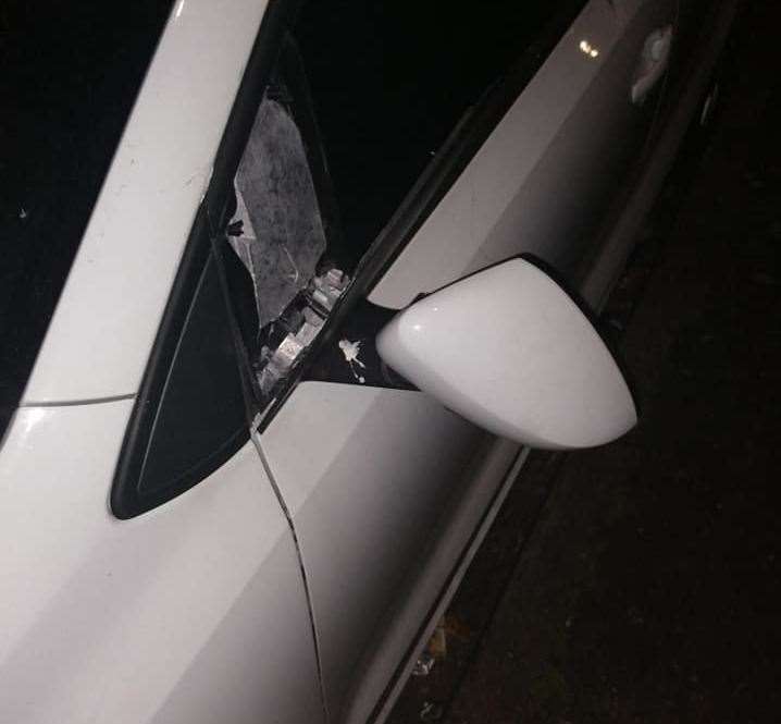 Cars were damaged by aggressive yobs in the Irvine Drive area of Margate. Picture: Tray Bella