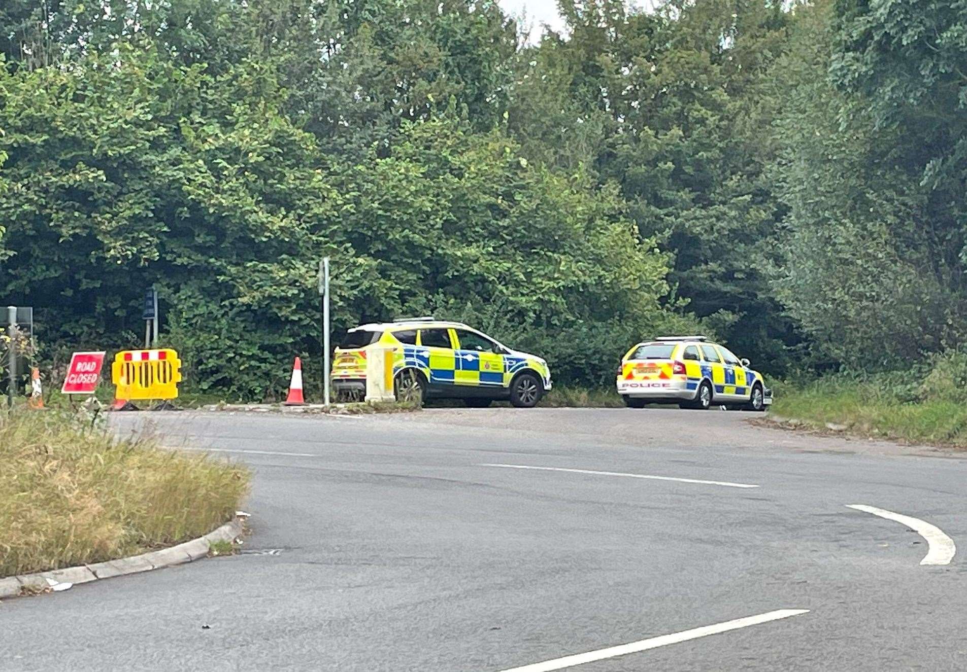 Police searching woodland in relation to an investigation into the killing of Sabina Nessa