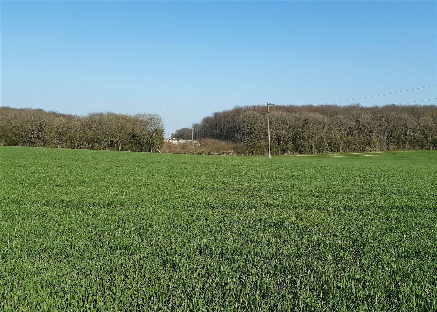 The Bell Lane site can be seen far from the distance