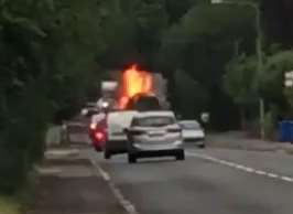 Two fire engines were called to a bin lorry fire on the A2 London Road in Ospringe, Faversham