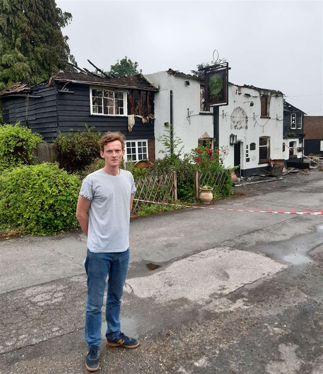 Pub owner Alex Brooks has pledged to rebuild the pub for its customers