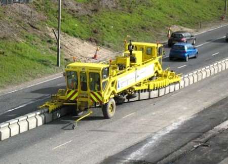 The 8km-long barrier will be used to implement a contra-flow along the M20. Picture courtesy Highways Agency
