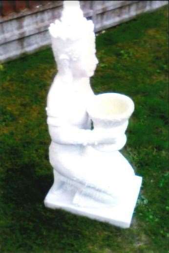 This Buddha was taken from Angela Baxter's front garden in St Martin's Road, Deal after midnight on Sunday, May 12