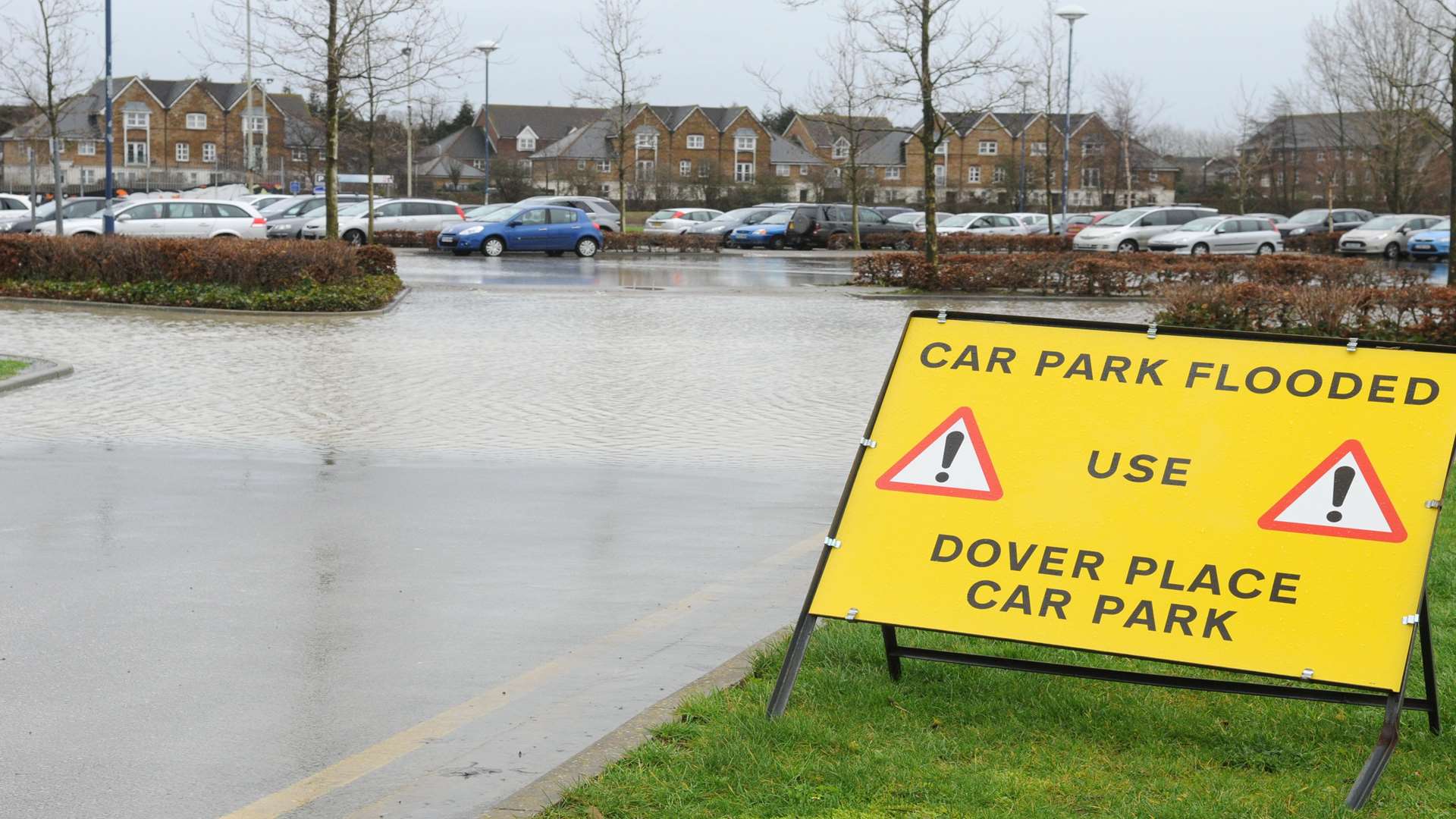 Flooding at the Stour Centre car park