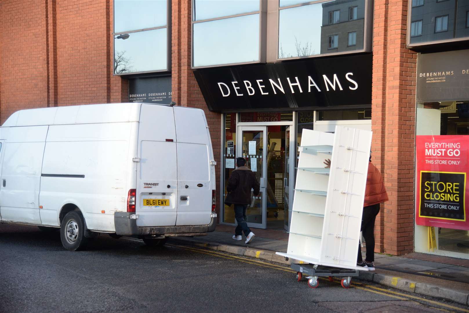 Fittings being removed from Debenhams in Chatham in January