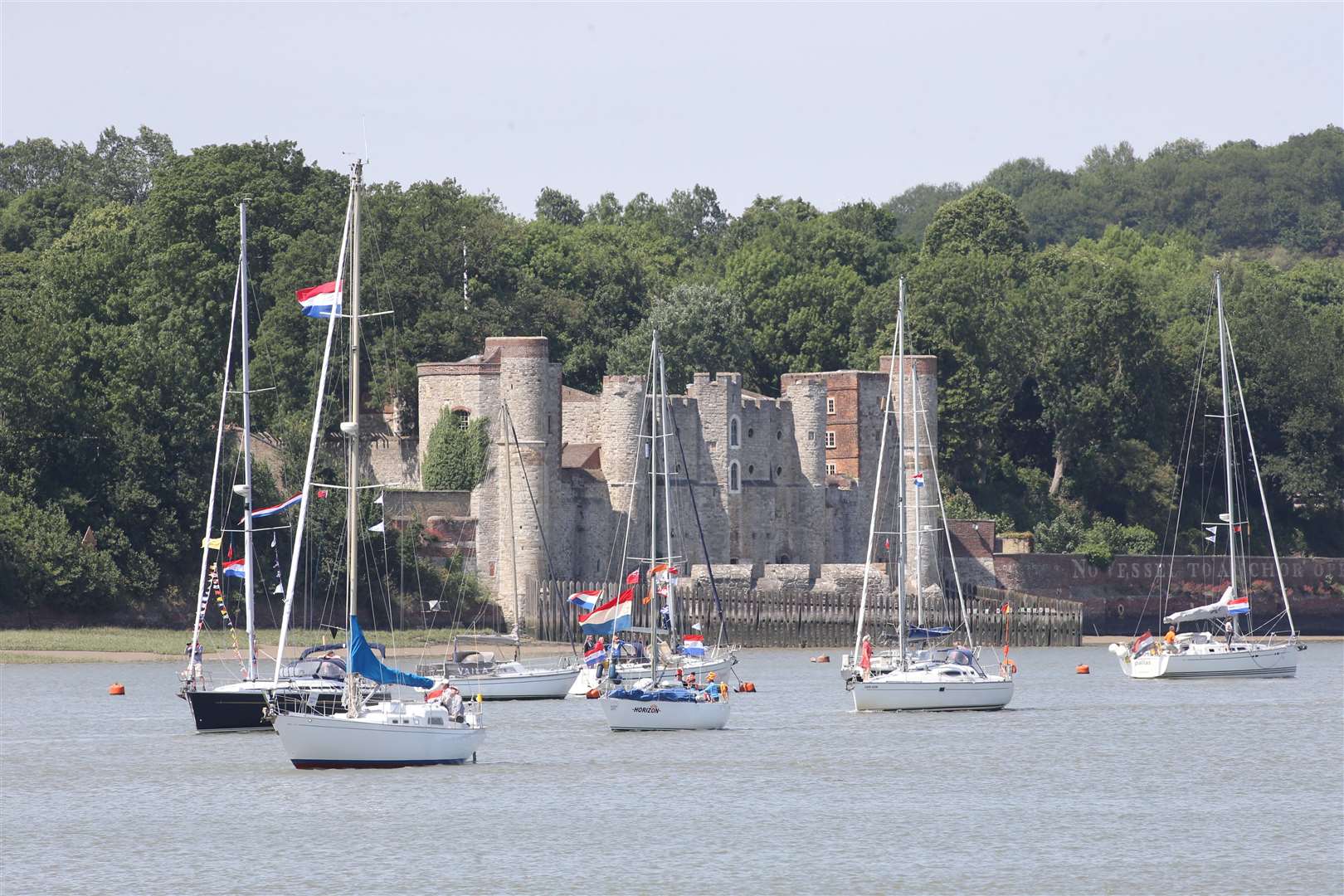 Upnor Castle, on the River Medway, as part of commemorations for the 350th anniversary of the Battle of Medway