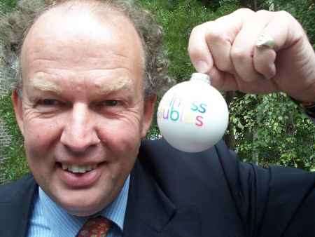 Tim Cadel, from Chainhurst, near Marden, with one of his Business Baubles