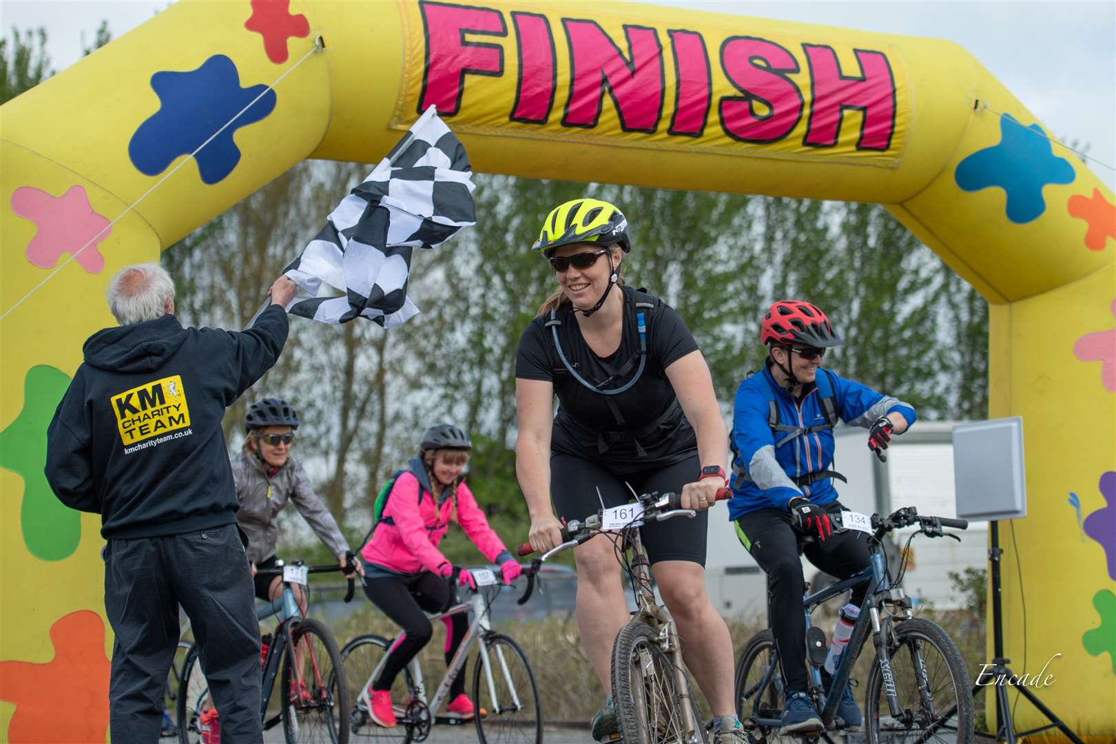 The KM Big Bike Ride 2019 attracted 350 cyclists from across Kent and Medway including Sarah Slowe (front) from Canterbury Housing Advice Centre. Photo by Encade.