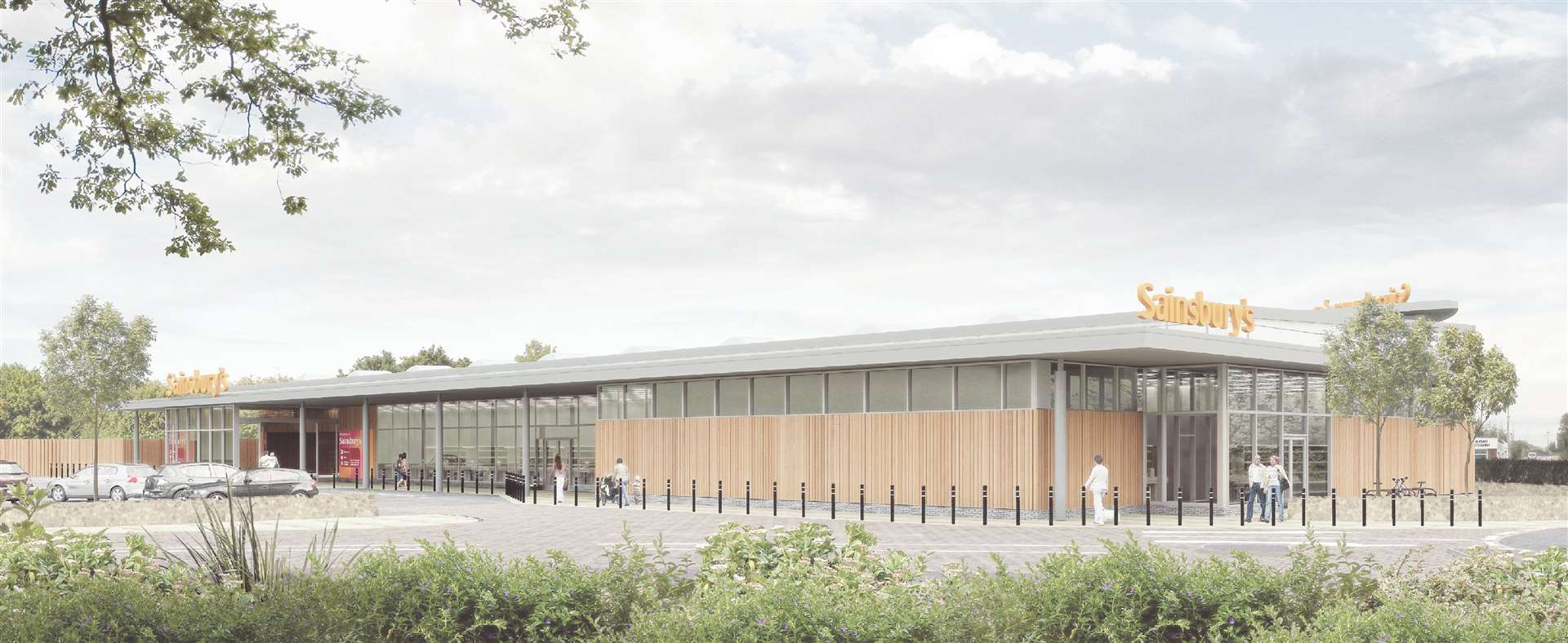 This CGI drawing shows how the new Sainsbury's will hopefully look when finished
