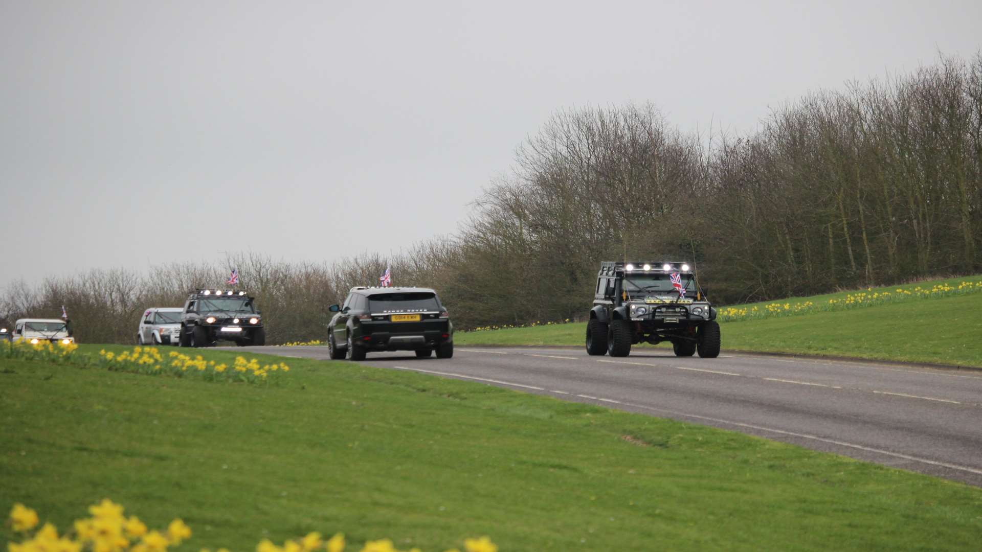 The start of the convoy approaching Eastchurch