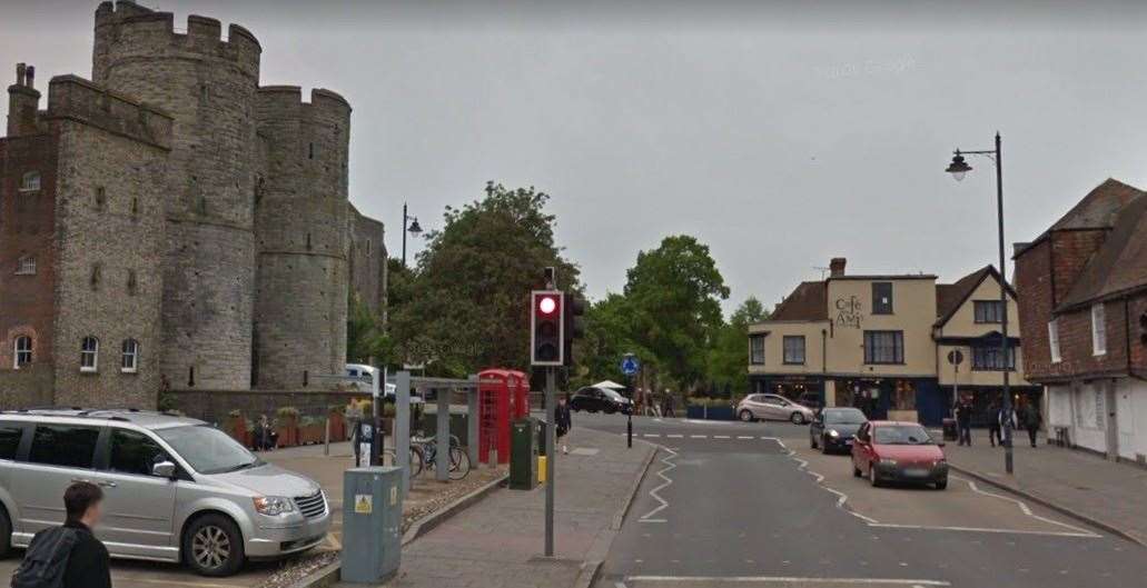 Police have sealed off the area near Westgate Towers in Canterbury