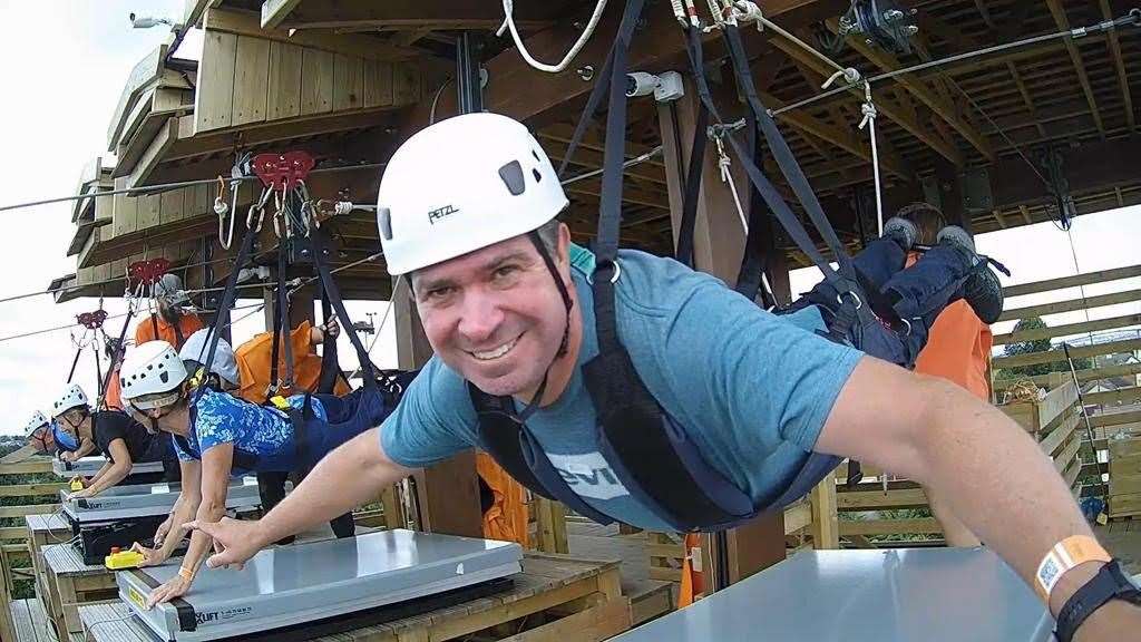 Zip lining at Bluewater was one of the many things Mark managed to squeeze into the time he had left
