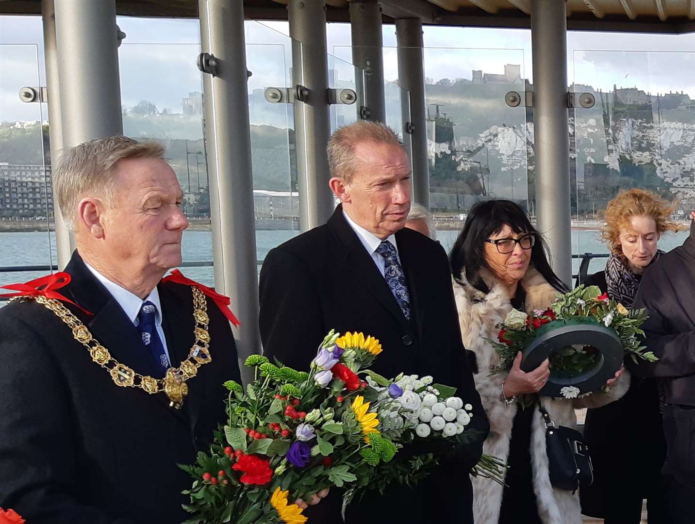 Mayor Gordon Cowan and council leader Trevor Barlett at the pier prayers. Picture: Sam Lennon KMG