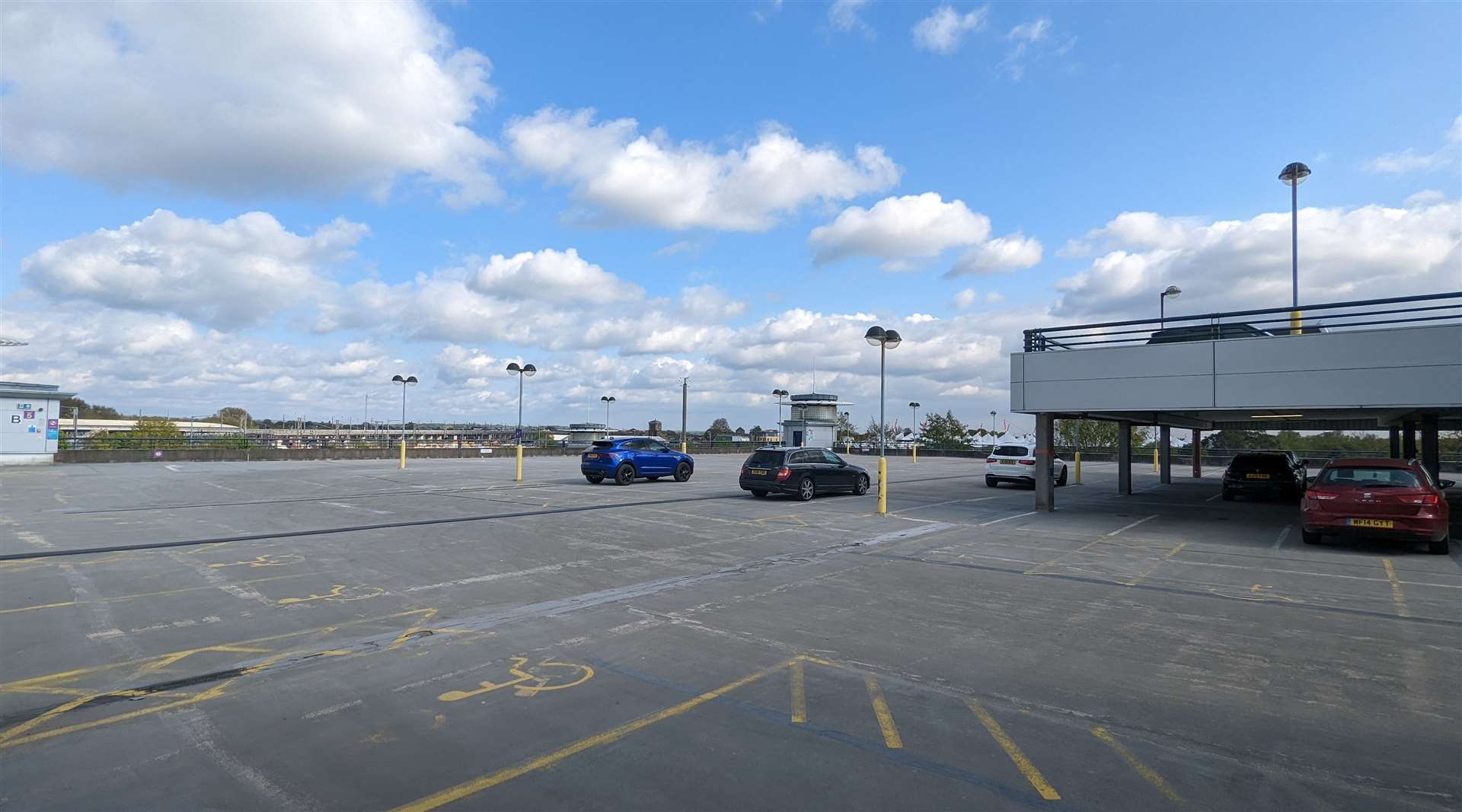 A largely empty car park at the international railway station in Ashford