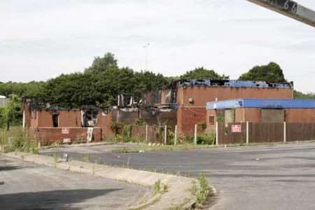 The remains of the community centre. Picture: PETER STILL