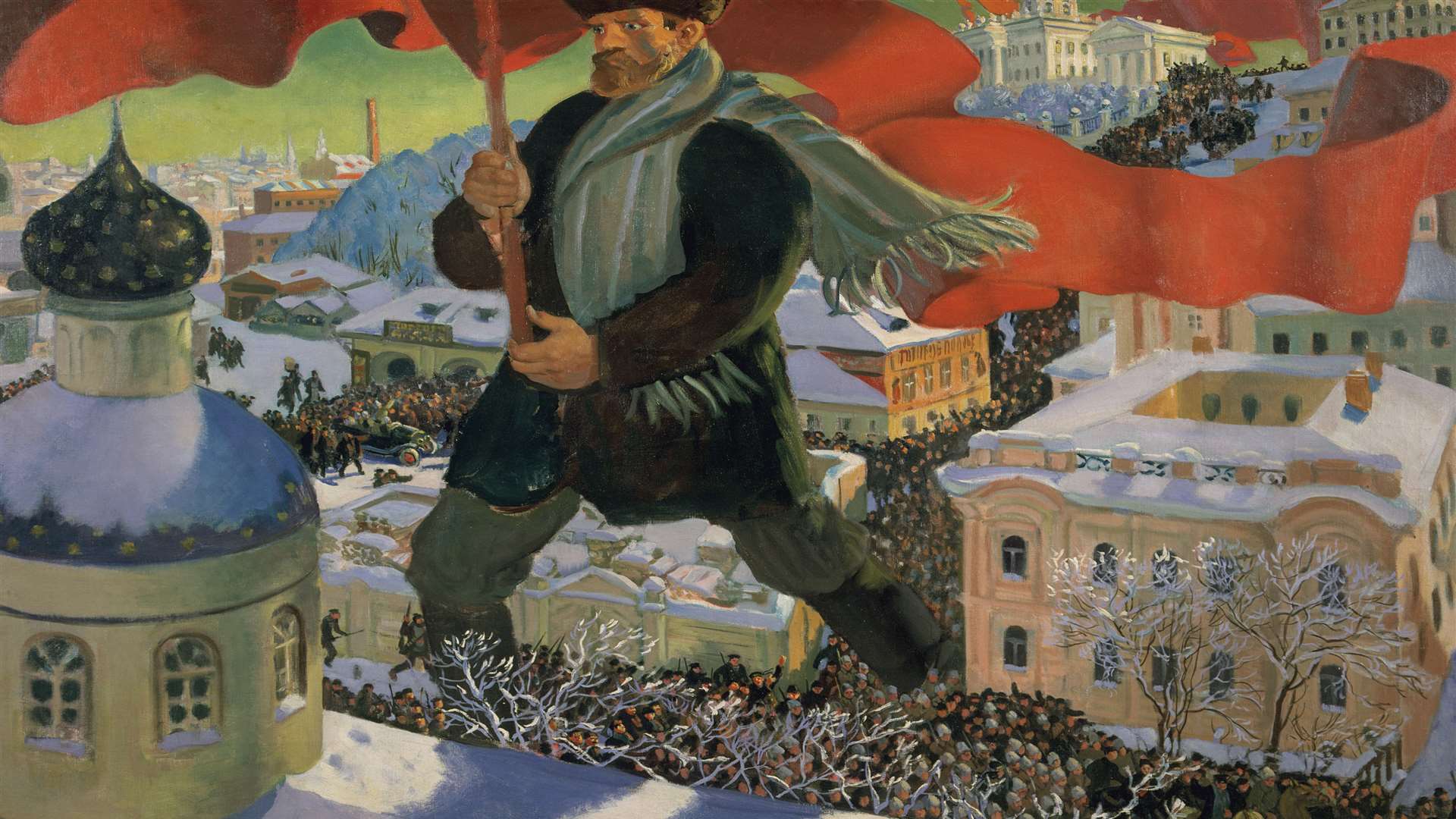 Bolshevik (1920) by Boris Mikailovich Kustodiev. Supplied by State Tretyakov Gallery
