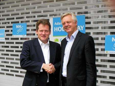Conservative David Davis with Adam Holloway in Gravesend
