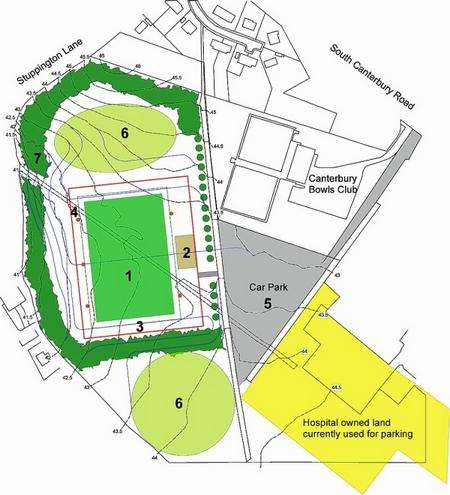 Site plan for the £1.5 million football hub at Ridlands Farm Canterbury