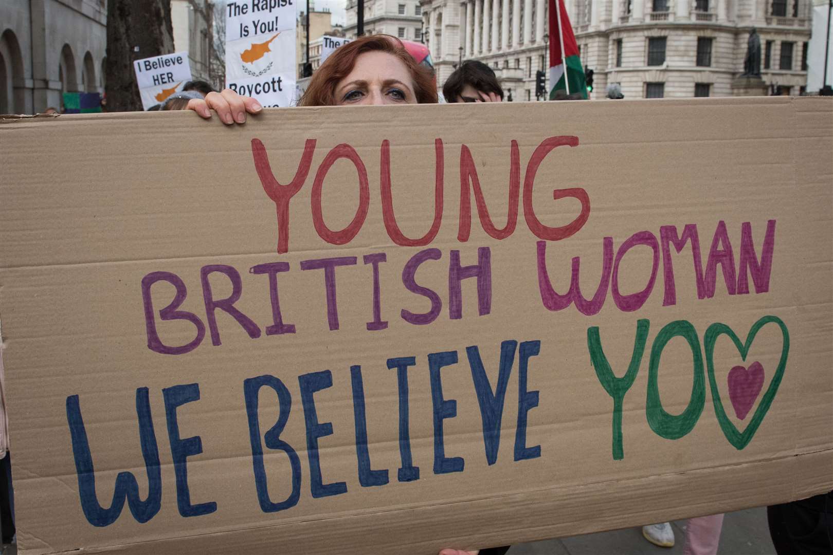 A protest outside Downing Street in central London in support of the British woman (PA)