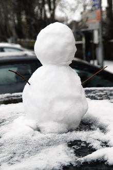 A mini snowman in Dartford