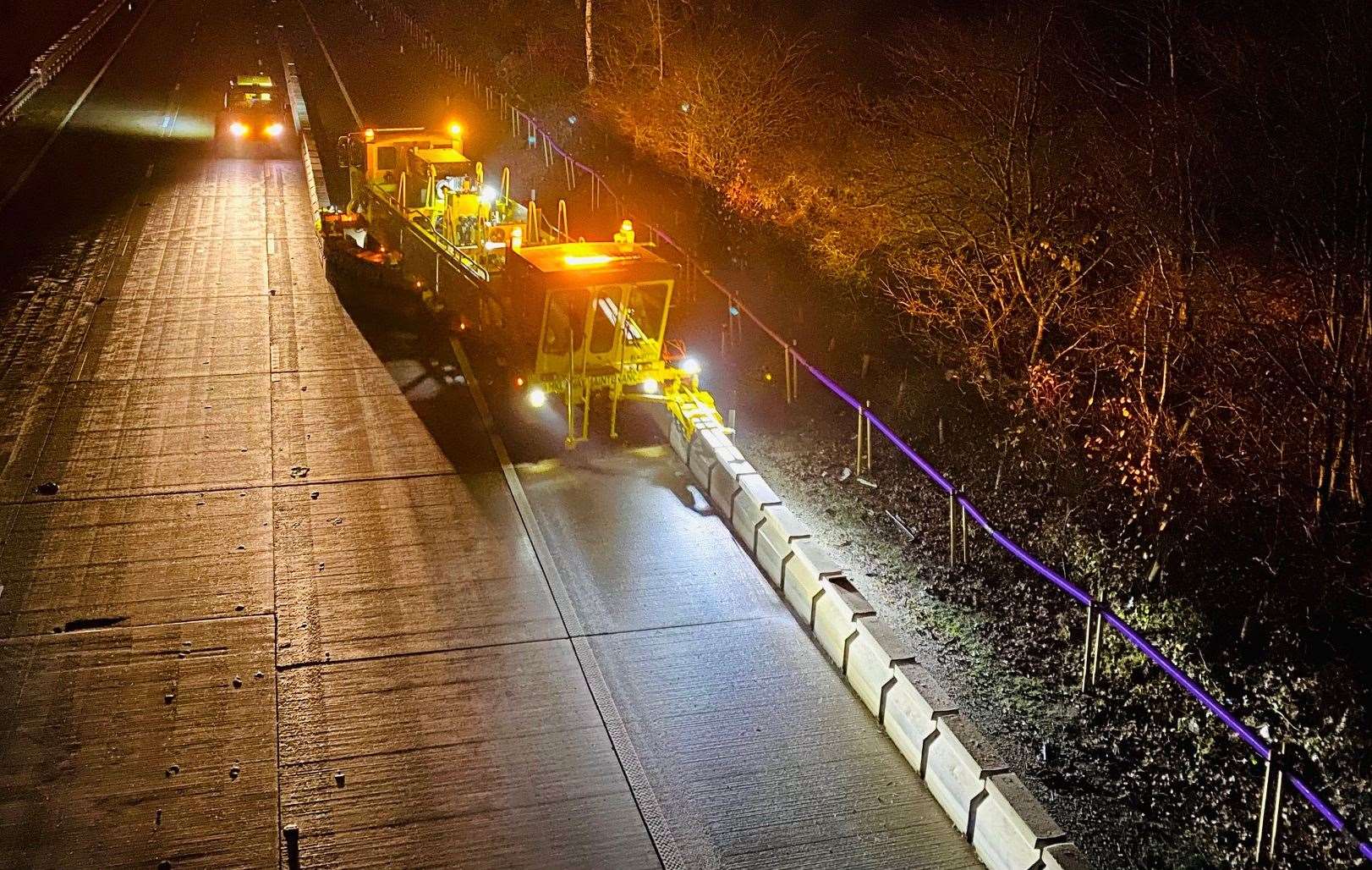 The concrete barrier usually stored on the hard shoulder will be moved to the central reservation. Picture: Barry Goodwin