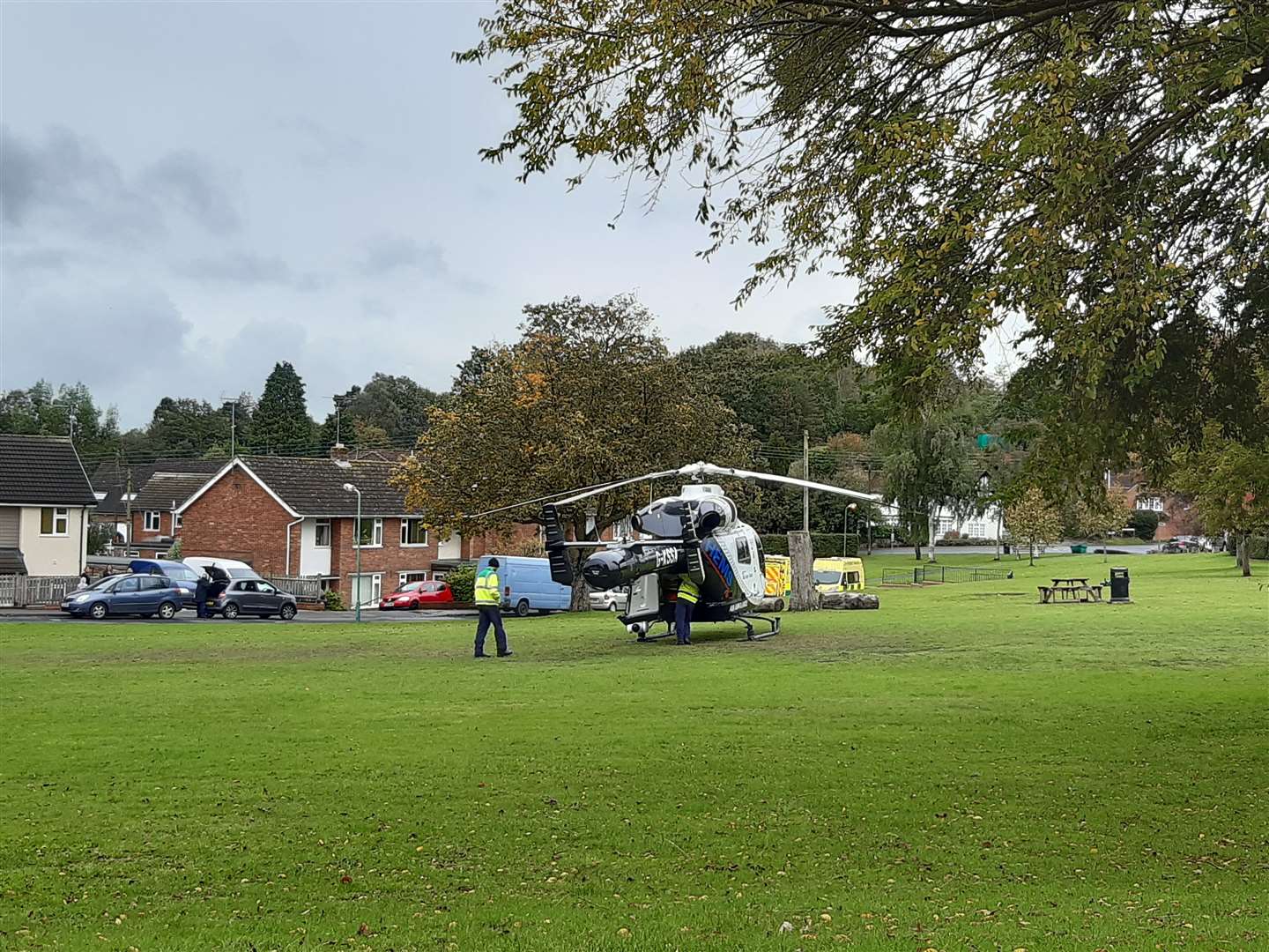 The air ambulance has landed in Brabourne Lees (42537895)