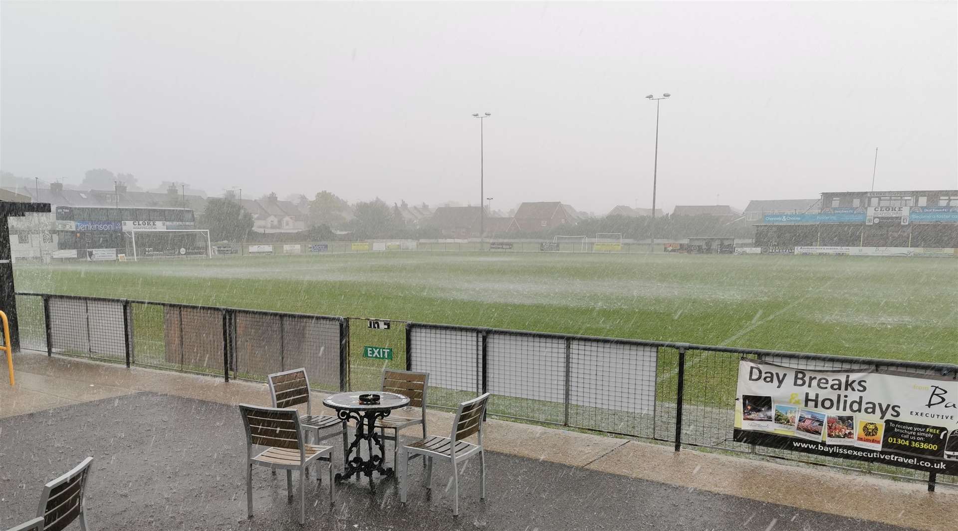 The rain comes down shortly after the referee abandoned Deal's game with Chatham on Saturday. (49766468)