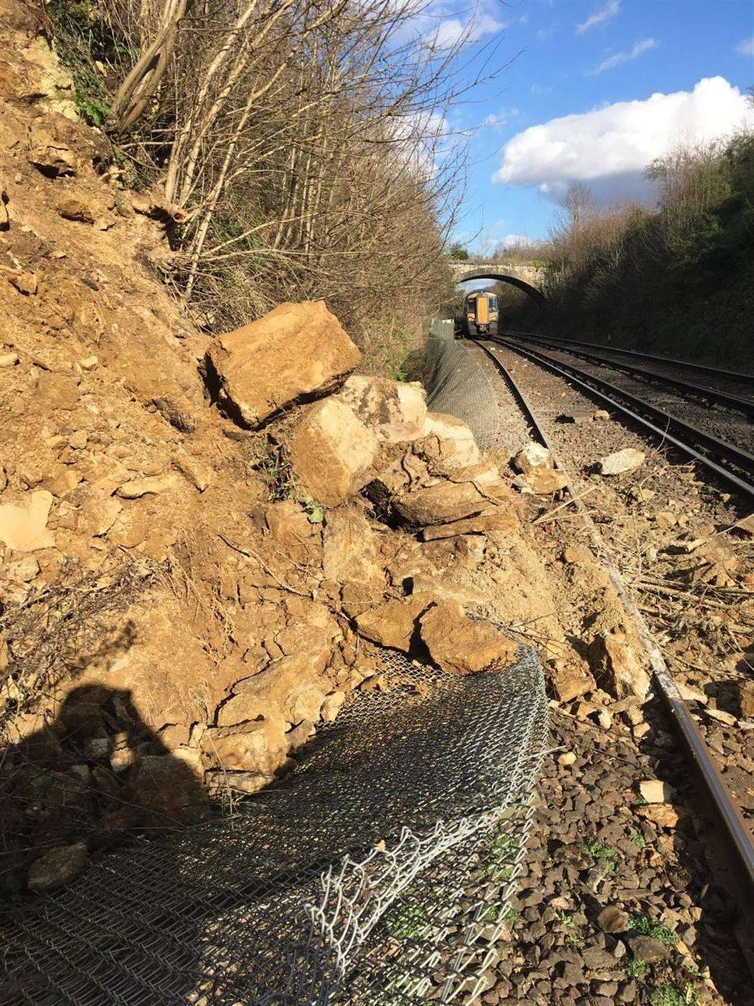 A landslip has affected trains between Maidstone and Ashford Picture: Southeastern (30938368)