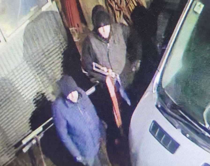 Men were caught on camera stealing the vehicle