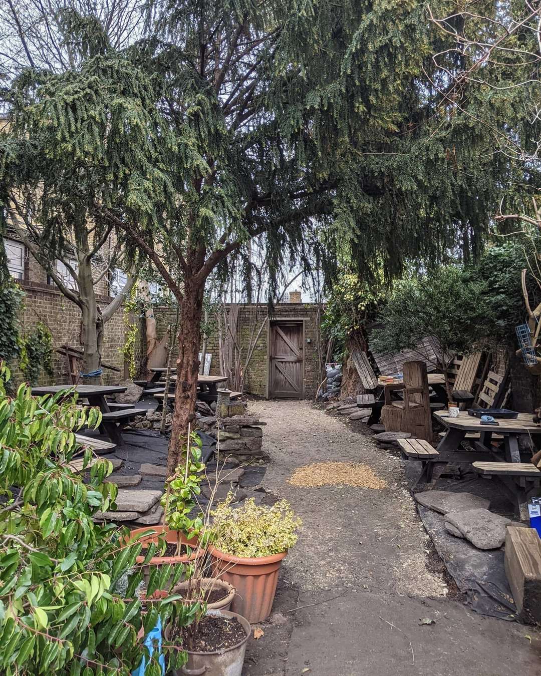The pubs garden is currently having a makeover for April 12. Picture: Three Sheets To The Wind Pub