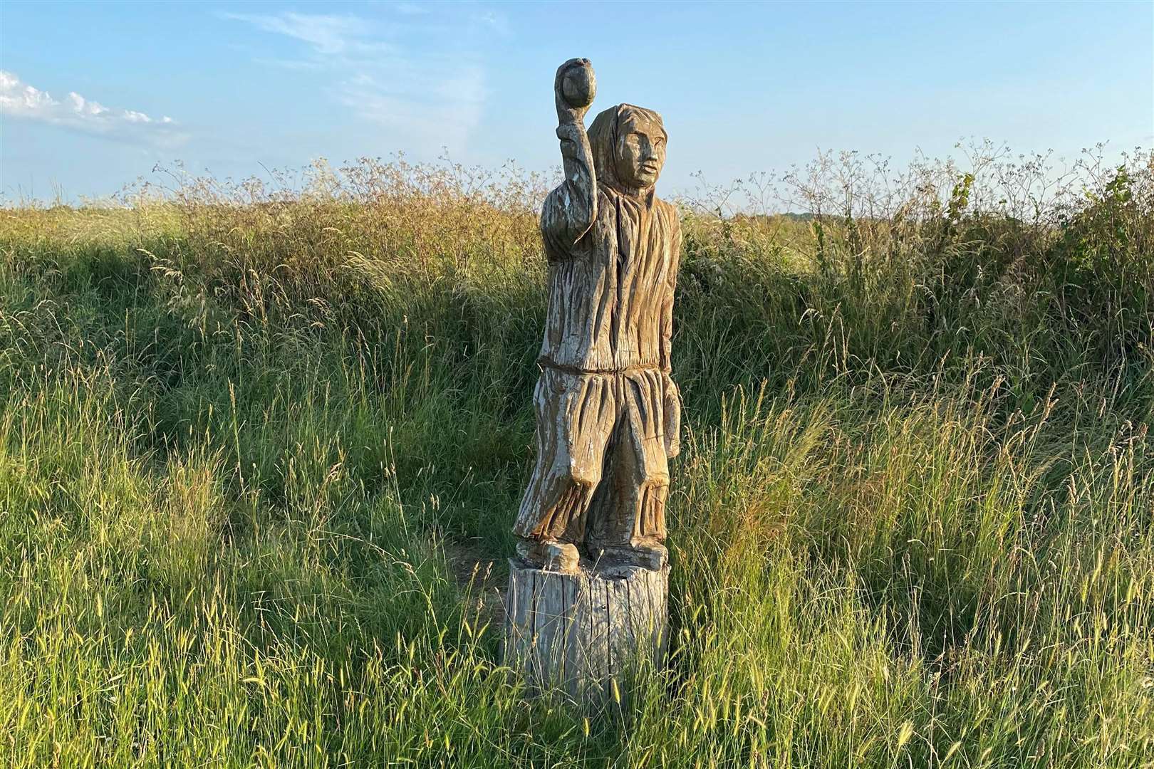 The man statue at Barton's Point before it was vandalised. Picture: Elliott Barber