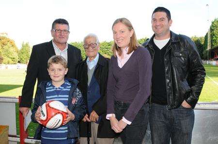 Dave Massey, with George, George Massey Jnr, Simon Massey and Tracey Crouch MP