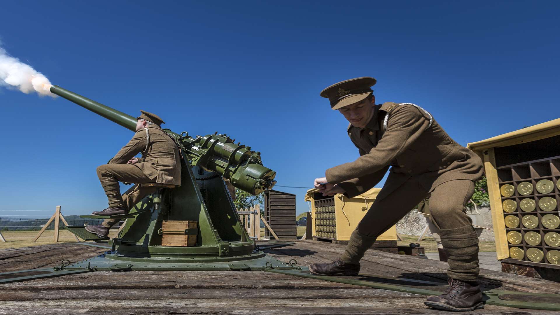 Fortress event at Dover Castle sees restored anti-aircraft gun.